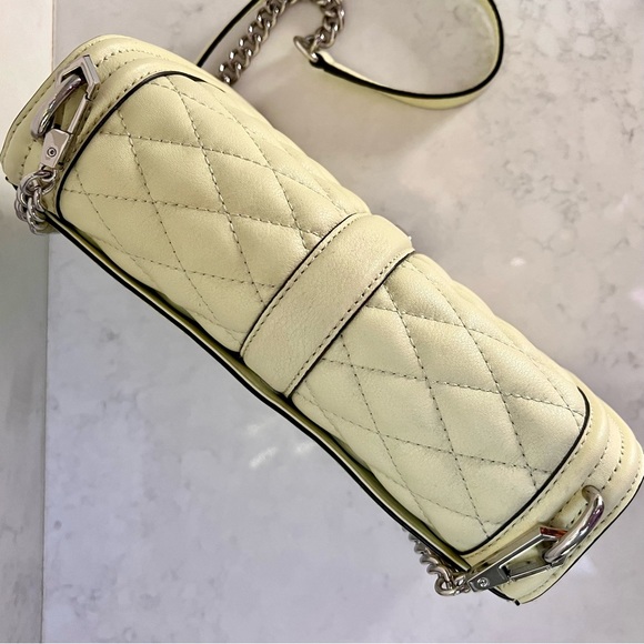 Rebecca Minkoff Quilted Love Crossbody Bag in “Honeydew” Green, Chain Strap, EUC - Picture 3 of 10